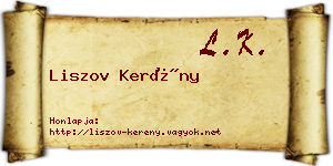 Liszov Kerény névjegykártya